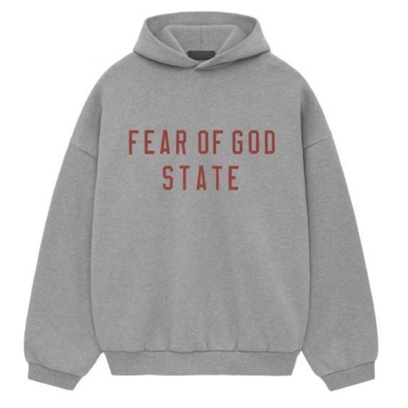 Fear of God Other - Fear of God ESSENTIALS Gray Hoodie Red Logo Extra Small New With Tags